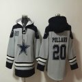 Dallas Cowboys #20 Tony Pollard gray dark blue NFL Hooded Sweatshirt