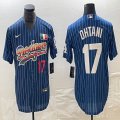 Los Angeles Dodgers #17 Shohei Ohtani Nike blue throwback baseball Jersey -BD 05