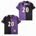 Baltimore Ravens #20 Ed Reed Purple black splits Throwback NFL Jerseys