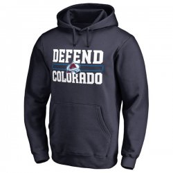 Men\'s Colorado Avalanche Fanatics Branded Navy Big & Tall Hometown Collection Defend Pullover Hoodie