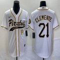 Nike Pittsburgh Pirates #21 Roberto Clemente White majestic baseball jerseys Joint name-BD 02