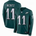 Eagles #11 Carson Wentz green nike Color Rush Limited Jersey long sleeves