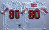 San Francisco 49ers 80 J.Rice Throwback White jersey