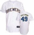 Milwaukee Brewers 49# GALLARDO white MLB Jerseys