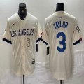 Nike Los Angeles Dodgers #3 Chris Taylor beige fashion majestic baseball Jerseys-BD 03