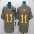 Philadelphia Eagles #11 Carson Wentz green gold Nike Camo 2019 Salute to Service Limited Jersey