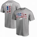 Carson Wentz Philadelphia Eagles NFL Pro Line by Fanatics Branded Banner Wave Name & Number T-Shirt - Gray