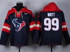 nike Houston Texans J.J. Watt 99# blue red nfl Hooded Sweatshirt