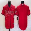 Nike Atlanta Braves blank red majestic baseball MLB Jerseys Joint name -BD 01