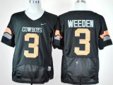 NCAA Oklahoma State Cowboys Brandon Weeden 3 Black Pro Combat College Football Jersey