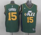 2015 Utah Jazz #15 Derrick Favors green adidas nba Jersey