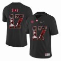 Custom Alabama Crimson Tide #17 Cam Sims black fashion college football jersey