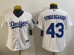 Youth Nike Los Angeles Dodgers #43 Noah Syndergaard white majestic baseball jerseys