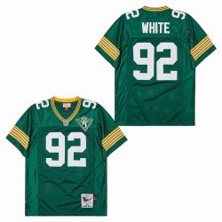 Green Bay Packers #92 Reggie White green Throwback NFL jersey with 75th patch