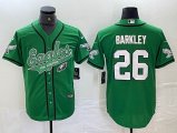 Nike Philadelphia Eagles #26 Saquon Barkley green baseball jerseys Joint name-BD 01