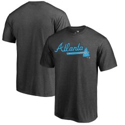 Men\'s Atlanta Braves Fanatics Branded Charcoal 2018 Father\'s Day Blue Wordmark T-Shirt