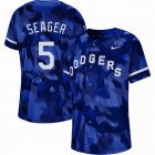 Nike Los Angeles Dodgers #5 Corey Seager blue Pattern majestic baseball jersey-WL