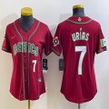 Women 2023 World Cup Mexico #7 Julio Urias red majestic baseball jerseys 08