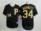 Pittsburgh Pirates 34# A. J. Burnett black mlb baseball Jerseys