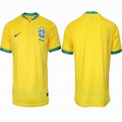 2022 World Cup Brazil team Thailand version yellow blue soccer jersey home-HQ