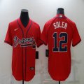 Nike Atlanta Braves #12 Jorge Soler red majestic baseball Jerseys