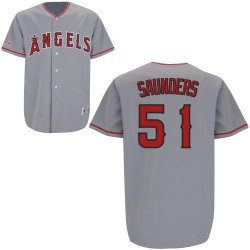 Anaheim Angels Jerseys 51 Saunders Embroidered Grey Jersey