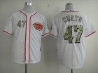 Cincinnati Reds 47 Cueto Authentic 2013 USMC Home Cool Base Jersey