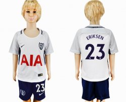 2017-2018 Tottenham Hotspur #23 ERIKSEN White kid soccer jersey home