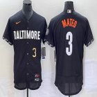 Nike Baltimore Orioles #3 Jorge Mateo black Flexbase Authentic Collection Jersey big logo-BD 03