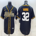 Nike Pittsburgh Steelers #32 Franco Harris black baseball jerseys Joint name-BD 02