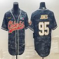 2023 Super bowl Nike Kansas City Chiefs #95 Chris Jones gray camo baseball jerseys Joint name-BD