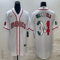 2023 World Cup Mexico #34 Fernando Valenzuela white majestic baseball jerseys 08