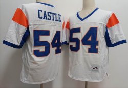 The Blue Mountain State #54 Kevin Castle Movie White Sewn Darin Football Jersey