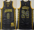 Nike Los Angeless Lakers 8 and 24 Kobe Bryant black serpentine basketball jerseys