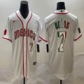 2023 World Cup Mexico #7 Julio Urias white green red majestic baseball jerseys 09