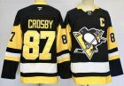 Pittsburgh Penguins #87 Sidney Crosby black yellow NHL Jersey C Patch-PD