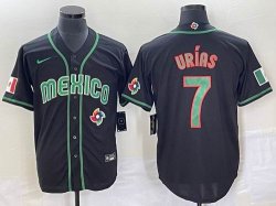 2023 World Cup Mexico #7 Julio Urias black majestic baseball jerseys 125