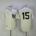 New York Yankees #15 Thurman Munson throwback beige mlb jersey