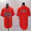 Nike Chicago Bears blank orange baseball jerseys Joint Name 03