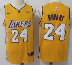 Nike Los Angeles Lakers #24 Kobe Bryant yellow basketball jersey(1)