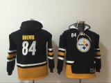 Youth Pittsburgh Steelers #84 Antonio Brown black nike nfl Hooded Sweatshirt