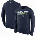 Men's Seattle Seahawks Nike College Navy Sideline Legend Staff Performance Long Sleeve T-Shirt