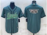 Nike Philadelphia Eagles blank green baseball jerseys Joint name-BD