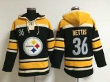 Pittsburgh Steelers Jerome Bettis #36 black yellow nfl Hooded Sweatshirt