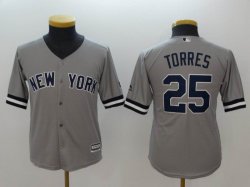 Youth New York Yankees #25 Torres gray majestic baseball jerseys