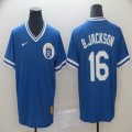 Nike Kansas Royals #16 B.jackson blue throwback mlb jersey-BD