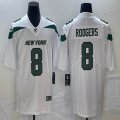 Nike New York Jets #8 Aaron Rodgers White Color Rush Limited Jersey-BD