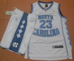 North Carolina Tar Heels Michael Jordan 23# white nba shorts sleeves suits