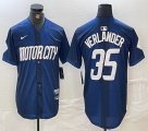 Nike Detroit Tigers #35 Justin Verlander blue Majestic baseball jerseys city version