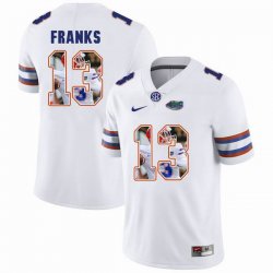 Custom Florida Gators #13 Feleipe Franks white fashion college football jersey